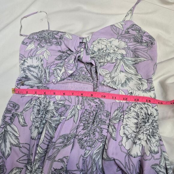 BARDOT lilac floral Ibiza cutout spaghetti strap midi dress‎ blogger fave M - Picture 9 of 12